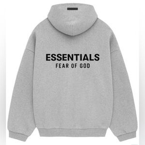 Fear of God Essentials Fleece Hoodie Light Heather Grey Size L